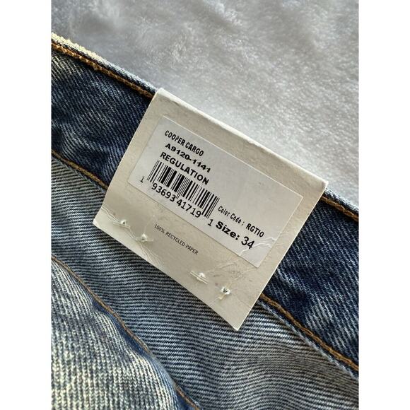 AGOLDE Cooper Cargo in Denim Blue Regulation Women’s Size 34 Style#:A9120-1141 - Picture 13 of 16